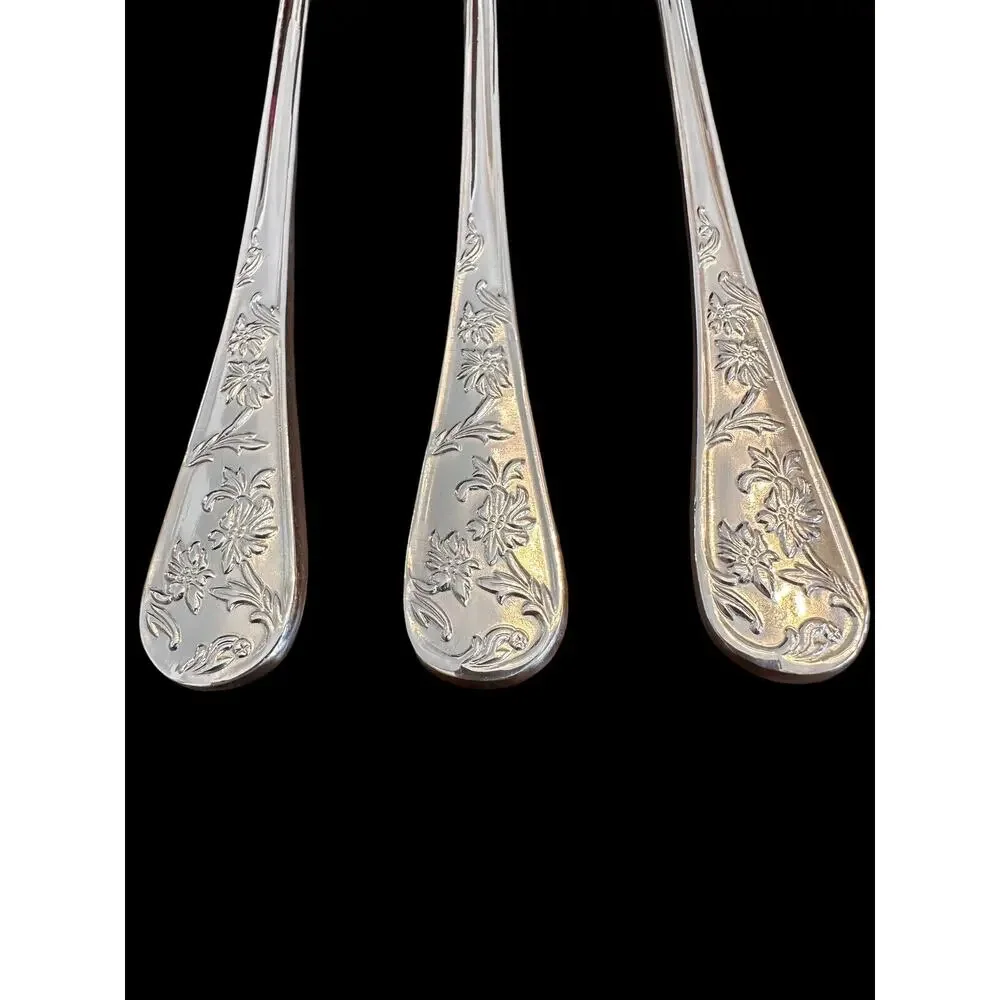 Reed & Barton QUEEN'S GARDEN Stainless 4-pc Iced Teaspoons Flatware (B)